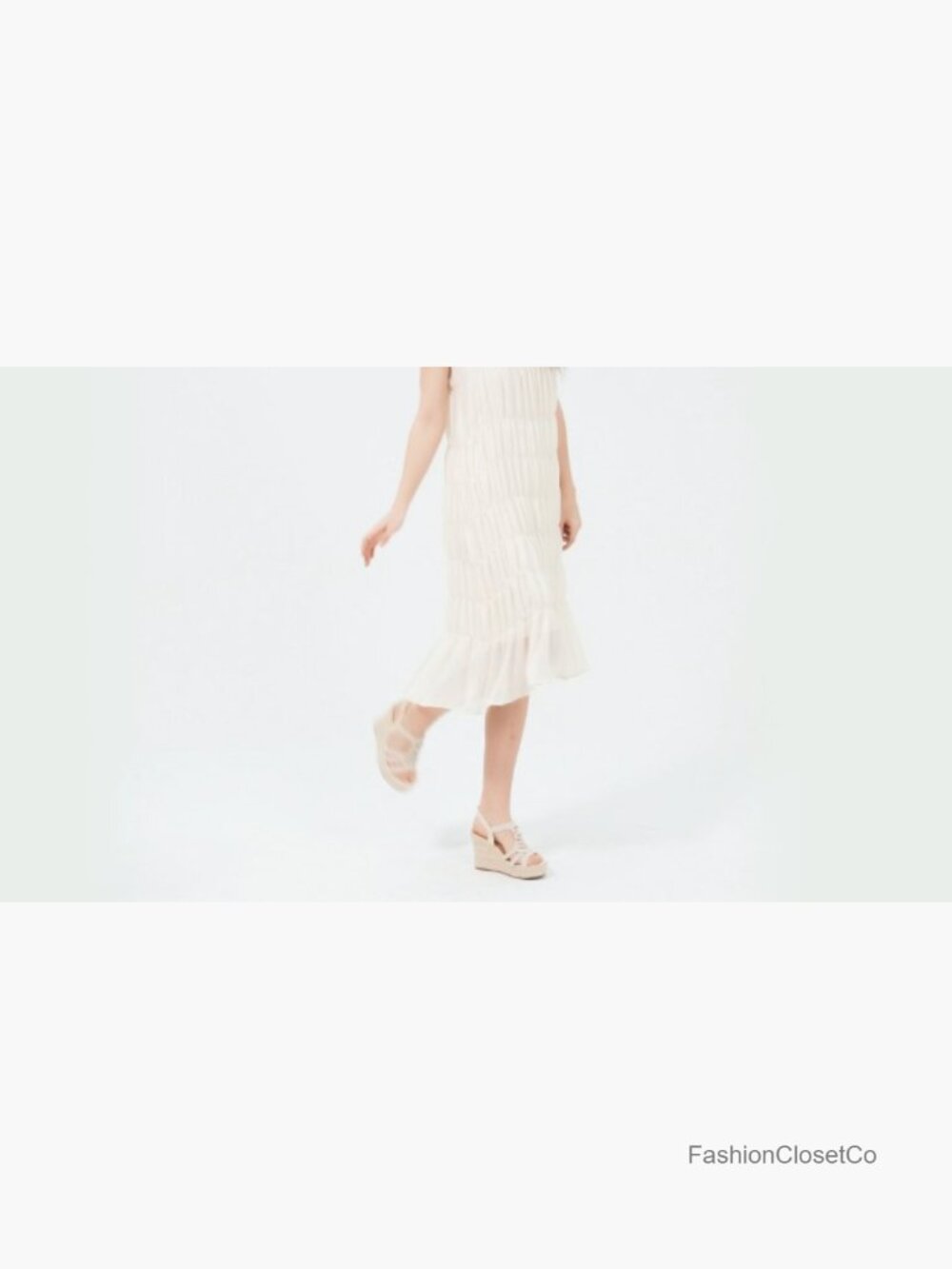 Espadrille Wedge Sandals Platform Braided Wedge Heel 4.3" Heel - Picture 7 of 7